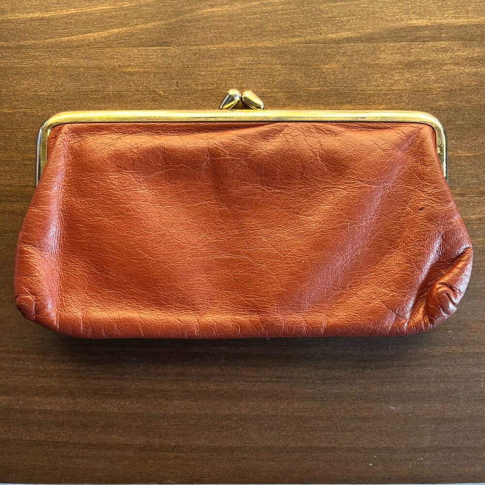Vintage St. Thomas Brown Leather Kiss Lock Wallet Case
